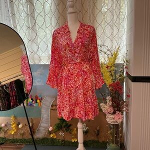 Susan Graver Vibrant Pink Long Sleeve Dress